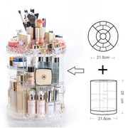 Diamond Pattern Cosmetic Desktop 360 Rotating Storage Box Acrylic Box Dressing Table Lipstick Skin Care Product Storage